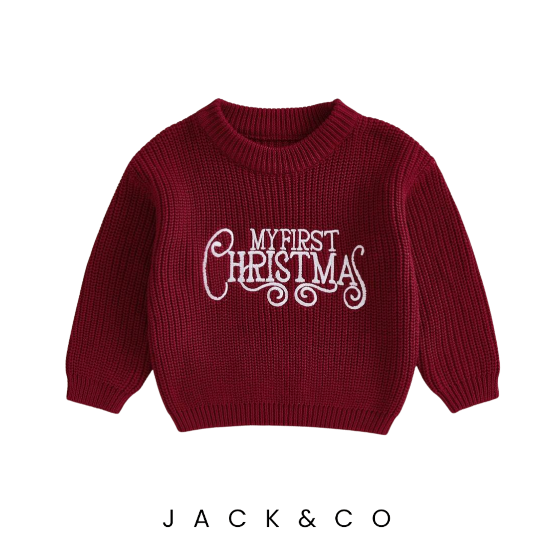 My 1st Christmas Knit (berry red)